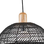 Подвесной светильник с округлым абажуром из черного ротанга Wicker Furniture варинант исполнения - 4 | Loft Concept в Грозном