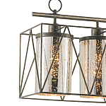 Люстра прямоугольная с 5-ю плафонами из стекла с узором Translucent Pattern варинант исполнения - 1 | Loft Concept в Грозном