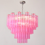 Элитная Люстра Textured Glass Pink Chandelier Ярко Розовое стекло варинант исполнения - 4 | Loft Concept в Грозном