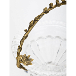 Чаша из прозрачного стекла на ножке с бронзовой ручкой в виде ветки Eden Garden варинант исполнения - 5 | Loft Concept в Грозном