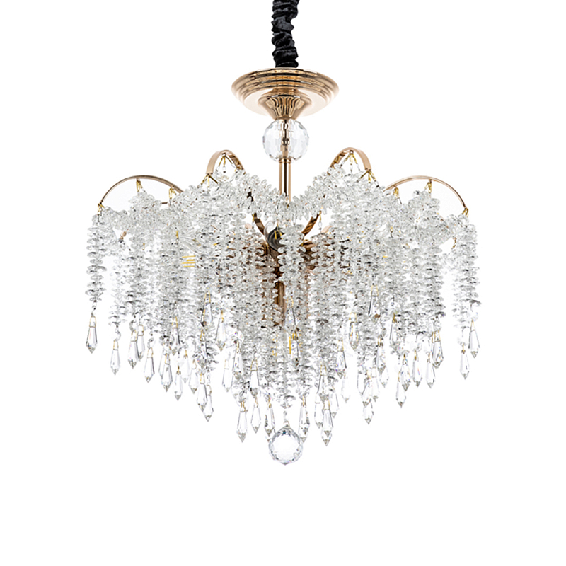Люстра с хрустальными подвесками Crystal Classic Fairytree Chandelier 12 Золотой Прозрачное Стекло в Грозном | Loft Concept 