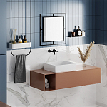 Настенное зеркало квадратной формы в черной металлической раме CORNER MIRROR BLACK варинант исполнения - 2 | Loft Concept в Грозном