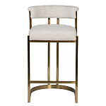 Стул барный букле бежевый с каркасом цвета матовое золото Tactility варинант исполнения - 1 | Loft Concept в Грозном