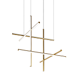 Люстра с 6-ю  пересекающимися цилиндрическими плафонами на тонких тросах Trumpet tube варинант исполнения - 1 | Loft Concept в Грозном