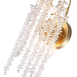 Бра с хрустальными прозрачными подвесками и круглым основанием золотого цвета FAIRYTREE Light варинант исполнения - 2 | Loft Concept в Грозном