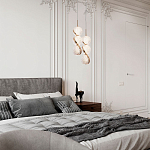 Подвесной светильник с плафонами в виде 3-х сфер из рельефного акрила Morgaine Spheres Gold Light варинант исполнения - 3 | Loft Concept в Грозном