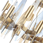 Люстра с вертикальными стеклянными элементами и металлическим каркасом цвета Латунь Vertical Glass варинант исполнения - 3 | Loft Concept в Грозном