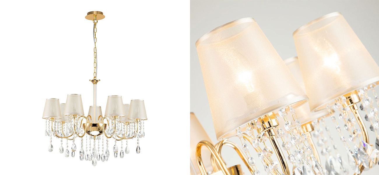 Люстра золотого цвета с хрустальным декором Dainty Light - Loft-Concept в Грозном