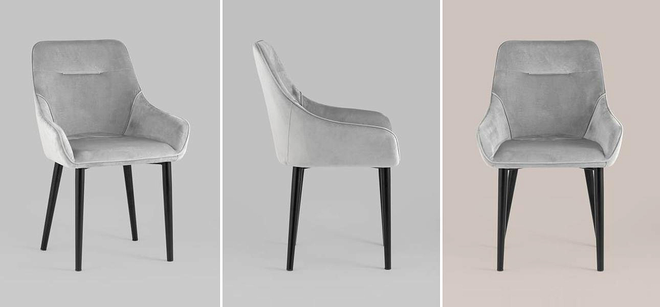 Стул Joan Chair Светло-Серый Велюр Стул Joan Chair Светло-Серый Велюр - Loft-Concept в Грозном