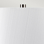 Настольная лампа с круглым фарфоровым основанием ручной работы с покрытием глазурью и белым абажуром из искусственного шелка Elstead Lighting варинант исполнения - 3 | Loft Concept в Грозном