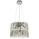 Круглая люстра с металлическими и хрустальными подвесками Bonnay Crystal Chrome Chandelier варинант исполнения - 2 | Loft Concept в Грозном
