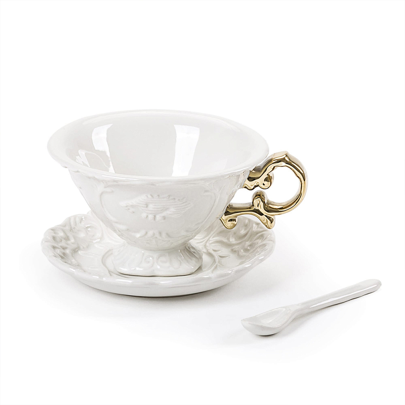 Чайная пара Seletti I-Tea Gold Белый Золотой Чайная пара Seletti I-Tea Gold Белый Золотой в Грозном | Loft Concept