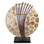 Настольная лампа из перламутра и дерева на подставке Indonesian Shell варинант исполнения - 1 | Loft Concept в Грозном