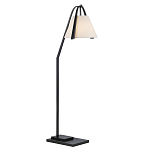Торшер с черным каркасом и белым тканевым абажуром в форме конуса Stylish Solution варинант исполнения - 1 | Loft Concept в Грозном