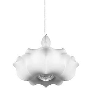 Подвесной светильник с белым фигурным абажуром и мягкими волнистыми краями Cloud Motion 