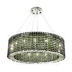 Круглая люстра с хрустальными подвесками Crystal Art Chrome Green Chandelier 12 варинант исполнения - 1 | Loft Concept в Грозном