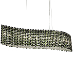 Линейная люстра изогнутой формы с хрустальными подвесками Crystal Art Chrome Green Linear Chandelier варинант исполнения - 1 | Loft Concept в Грозном