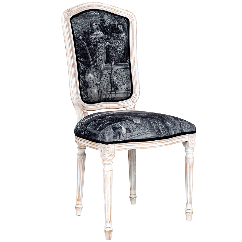 Стул Monceau Palace Stool Черно-белый Белый винтажная патина Стул Monceau Palace Stool Черно-белый Белый винтажная патина в Грозном | Loft Concept