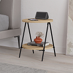 Стол приставной с 2-мя круглыми столешницами из дерева ESSEL OAK варинант исполнения - 6 | Loft Concept в Грозном