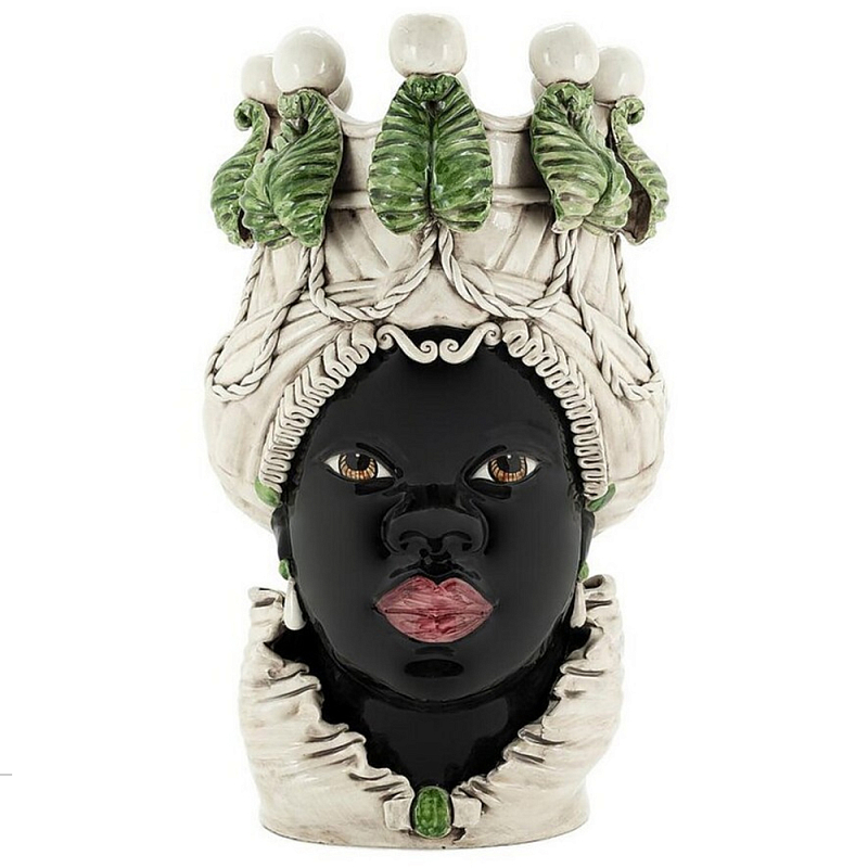 Ваза Abhika Vase Moro Lady Big With Candleholderr dark green Мульти в Грозном | Loft Concept 