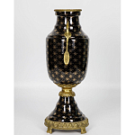 Ваза черного цвета из фарфора с золотистым узором и бронзовыми элементами Eden Garden porcelain and bronze варинант исполнения - 6 | Loft Concept в Грозном