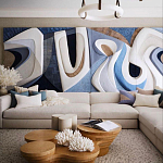 Арт-объект ручной работы Blue Abstraction из 4-х панелей варинант исполнения - 1 | Loft Concept в Грозном