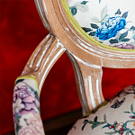 Полукресло из массива бука бежевое с изображением птиц и цветов Beige Green Chinoiserie Garden Chair варинант исполнения - 3 | Loft Concept в Грозном