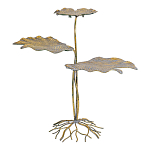 Столик приставной с тремя столешницами Тропические листья Tropical Forest gold варинант исполнения - 1 | Loft Concept в Грозном