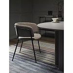 Стул полукруглый с каркасом из металла и мягким сиденьем и спинкой Soft Chenille варинант исполнения - 5 | Loft Concept в Грозном