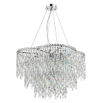 Люстра подвесная с хрустальными подвесками и металлическим основанием цвета Хром Ludivine Lighting варинант исполнения - 1 | Loft Concept в Грозном