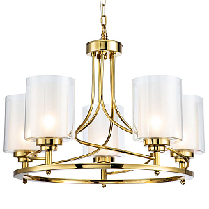 Люстра с двойными плафономи Gold Helix 5 ламп