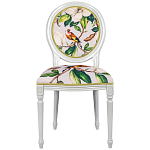 Стул светло-серый из натурального бука с изображением птицы в саду Blooming Colored Birds варинант исполнения - 1 | Loft Concept в Грозном