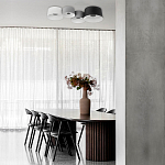 Потолочный светильник с 2-мя цилиндрическими абажурами серого и черного цвета Urban Dome варинант исполнения - 7 | Loft Concept в Грозном