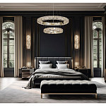 Люстра из 2-х колец с мозаичным хрустальным оформлением Sparks of Crystal варинант исполнения - 2 | Loft Concept в Грозном