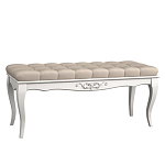 Банкетка из массива бука с бежевой обивкой из велюра White Provence варинант исполнения - 1 | Loft Concept в Грозном